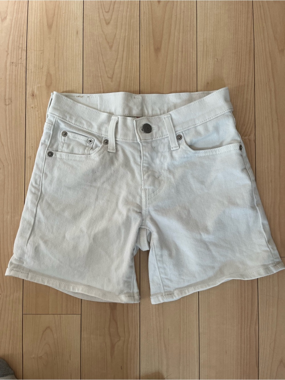 Levi's White High-Rise Denim Shorts